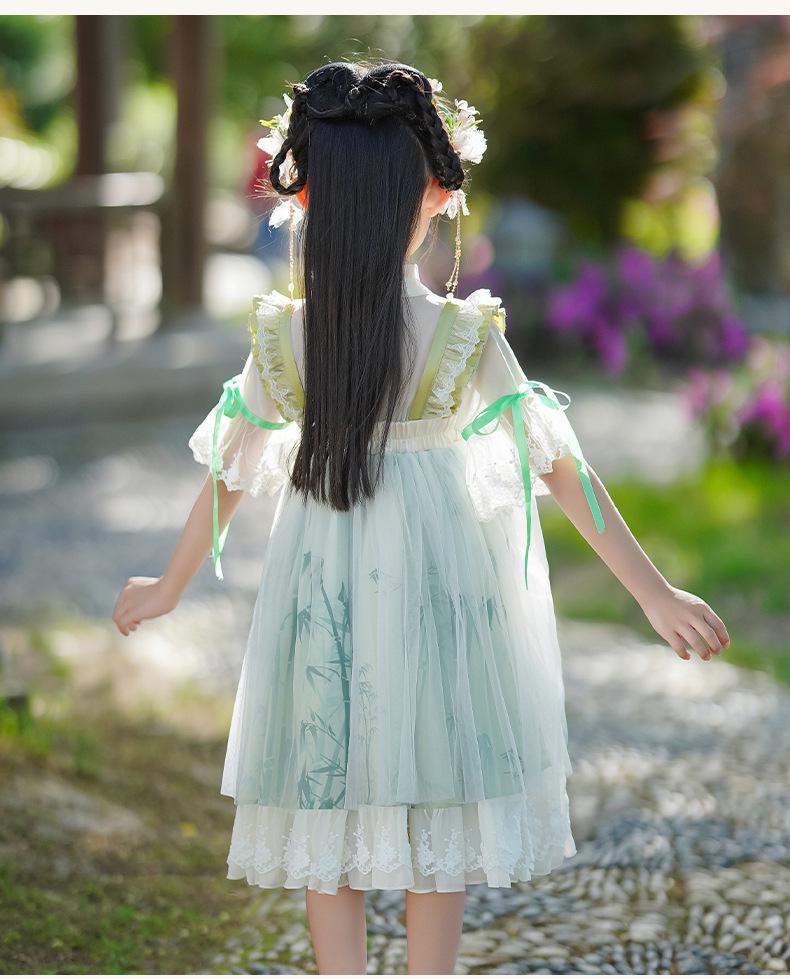 Spring 2025 Girls' Hanfu Dress - Fairy Tang Suit, Children's National Style, Chinese Spring Collection