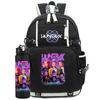 2Pcs/set Anime K-Pop Demon Hunters Printed Backpack with 750Ml Water Bottler for Teenager Student Girl Boy Large Capacity Waterproof Bookbag Gift