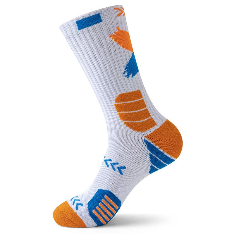 Sports Men's Mid-top Professional Running Basketball Socks, High-top Pure Cotton Sweat-absorbing and Odor-proof Pure Cotton Long Socks