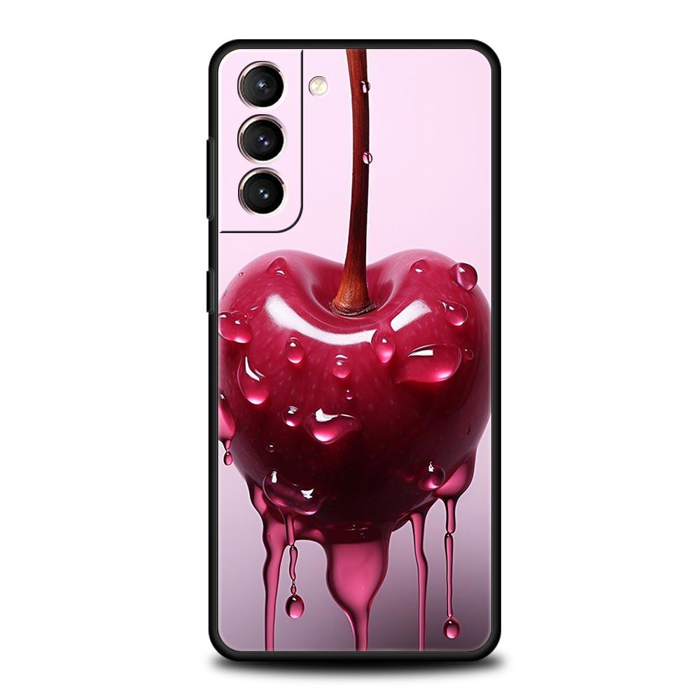 Cherries Cherry Fruit Phone Case For Samsung Galaxy S24 S23 S22 Ultra S20 S21 FE 5G S10 S9 Plus S10E S8 S7 Edge Silicone Cover
