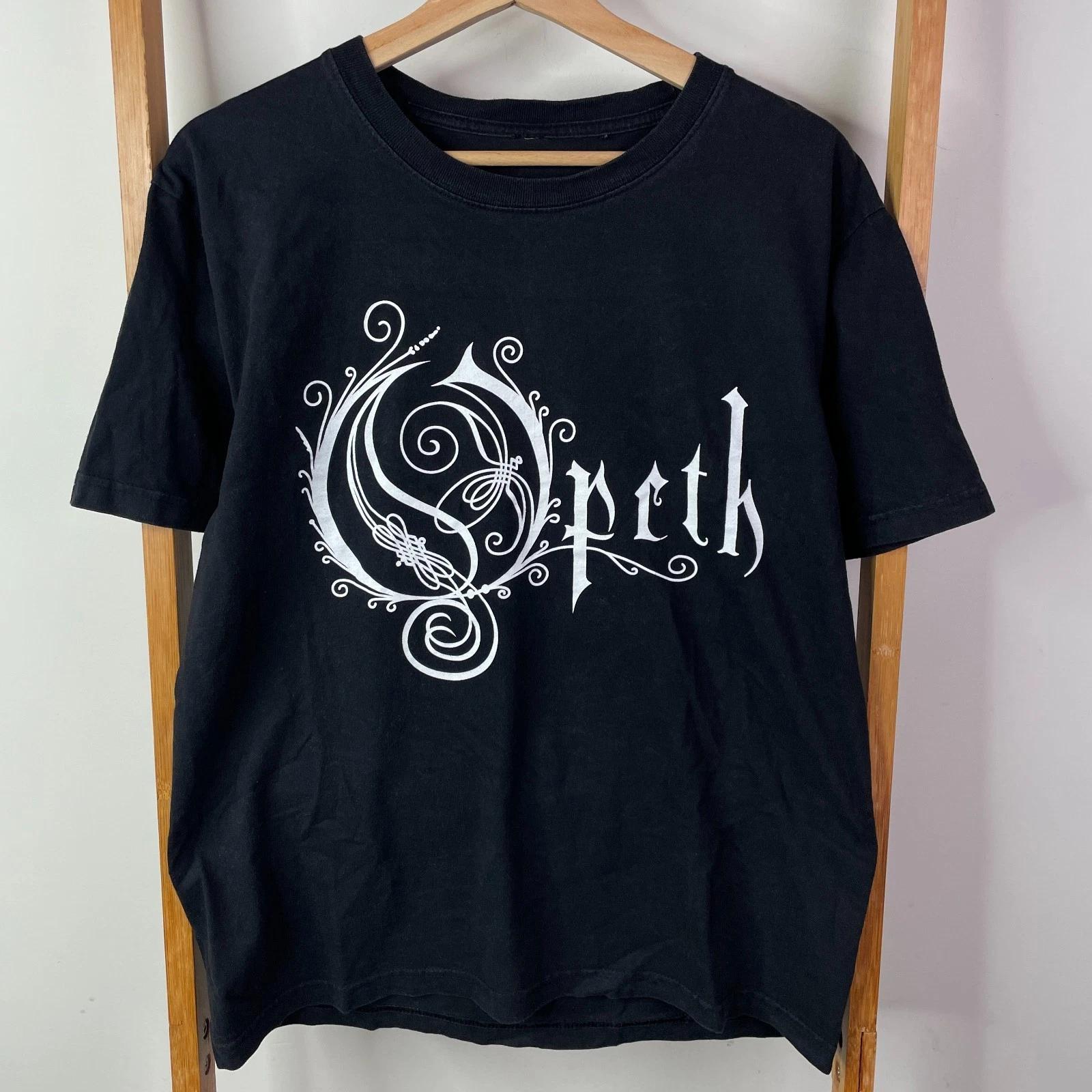 

Opeth Shirt Mens Black Graphic Print Rock Band Music Short Sleeve Crew Neck 4XL