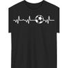 Men'S Football Heartbeat Line Pattern T-Shirt Short Sleeve Crew Neck Casual Shirt, Suitable for Daily Wear Football Events, Machine Washable,Plus Size