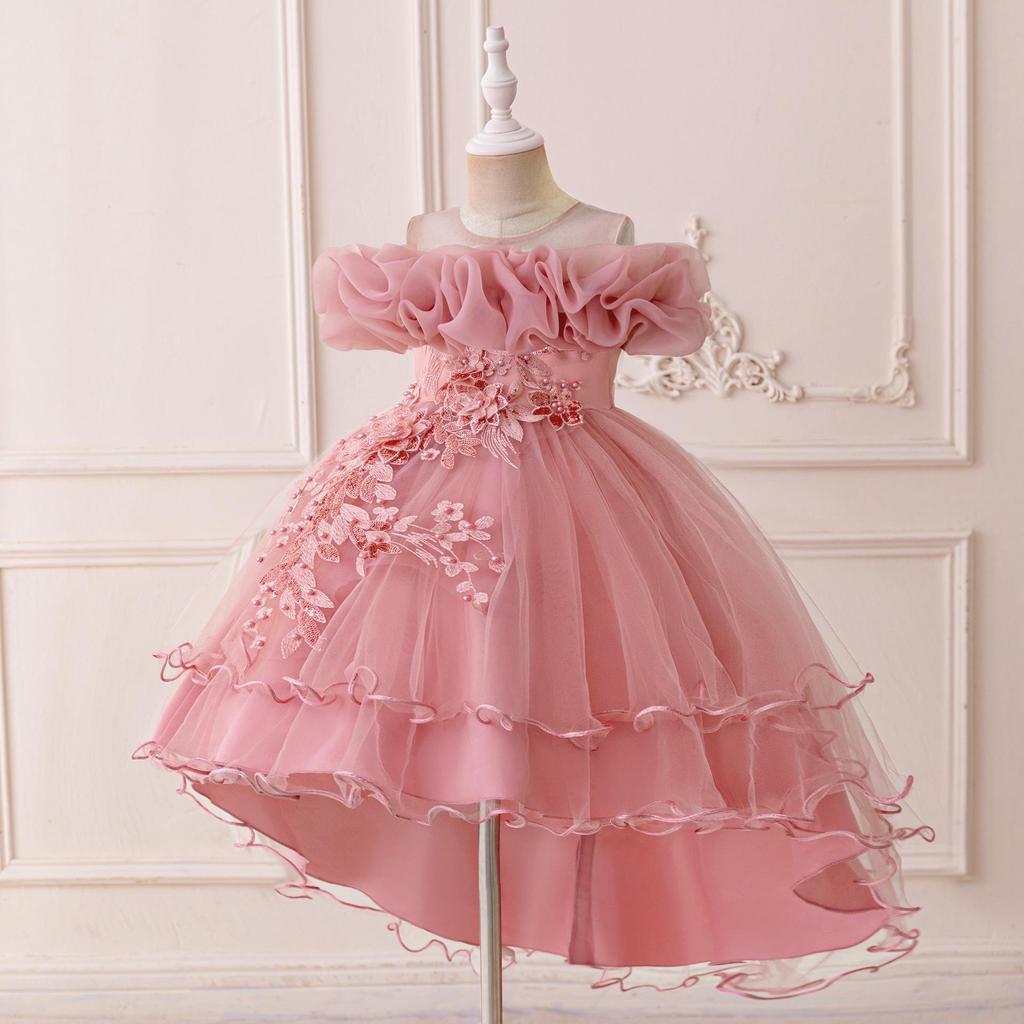 Children's Princess Embroidered Formal Piano & Party Dress