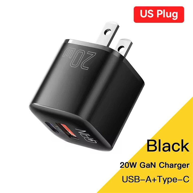 20W GaN USB-C PD Fast Charger, QC3.0 Quick Charger for iPhone 14/13/12/11 Pro Max/Mini, iPad, and More
