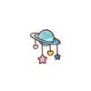 DIY Self-Adhesive Cartoon Planet Embroidery Stickers for Bags, Shoes, and Hats
