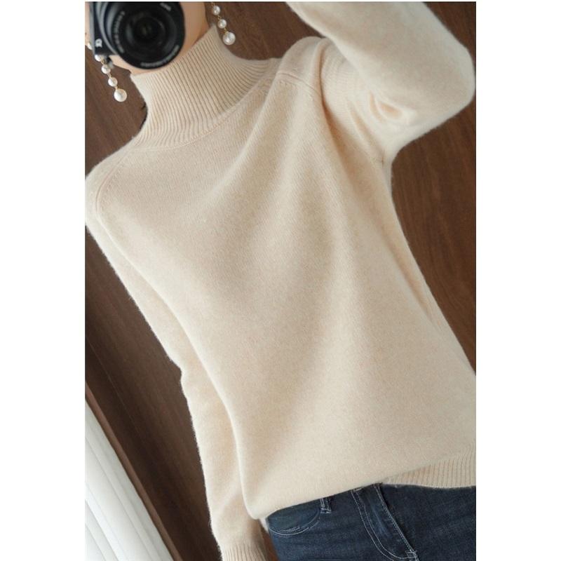 Stand-up Collar Sweater Women's Autumn And Winter Thick Section Korean Women's Solid Color Pullover Loose Knitted Long-sleeved Bottoming