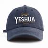 1pc YESHUA Print Washed Baseball Cap for Adults,Minimalist Retro Style Casual Soft Adjustable Dad Hat, Perfect As Gift