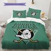 Anaheim Ducks Muster Bettwäsche Steppdecken-Set Heimdekoration Geschenk (1 Bettbezug + 2 Kissenbezüge (ohne Füllung))