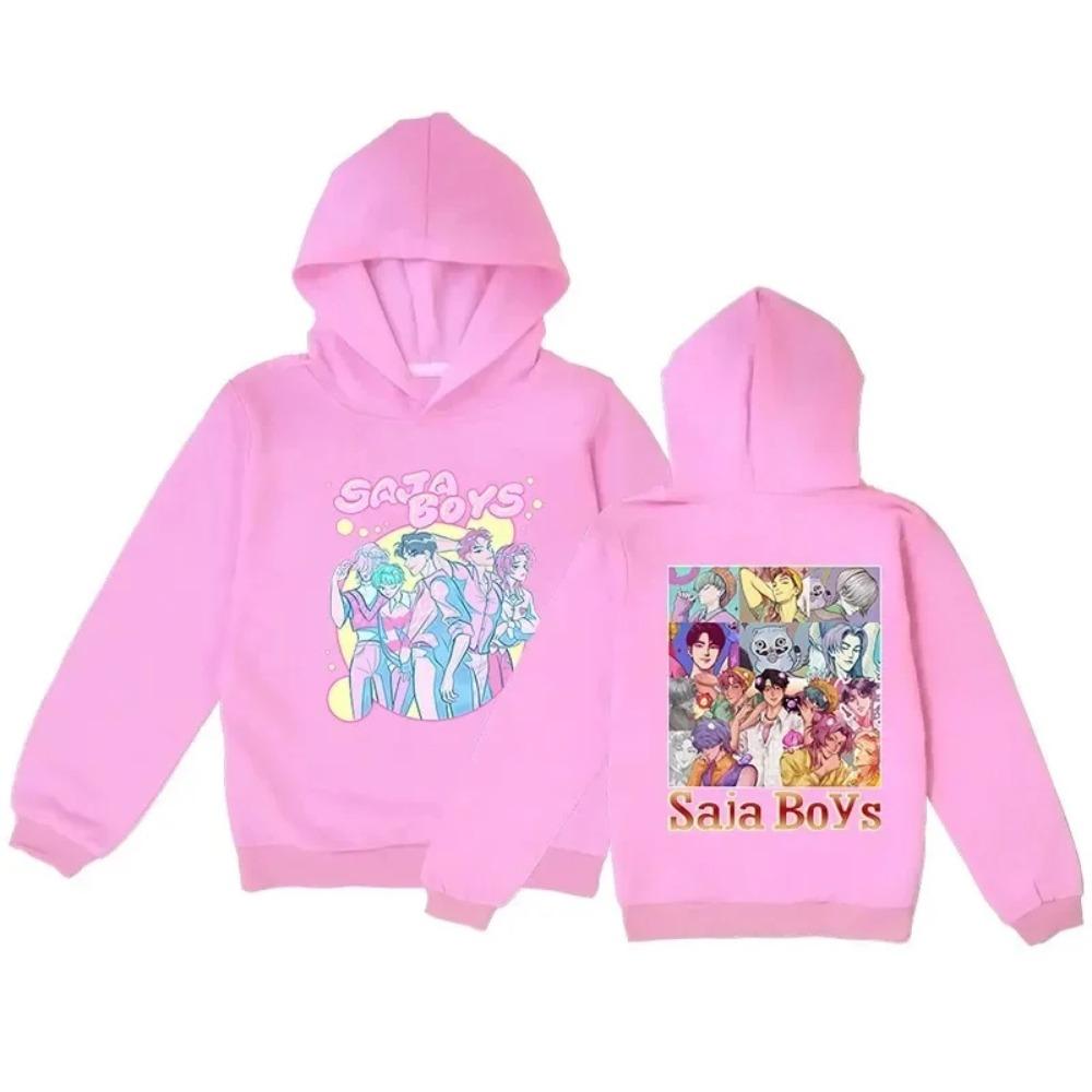 KPop Demon Hunters Saja Boys Printed Hoodies for Kids Autumn Fashion Funny Fans Gift Anime Pullover Hoodies