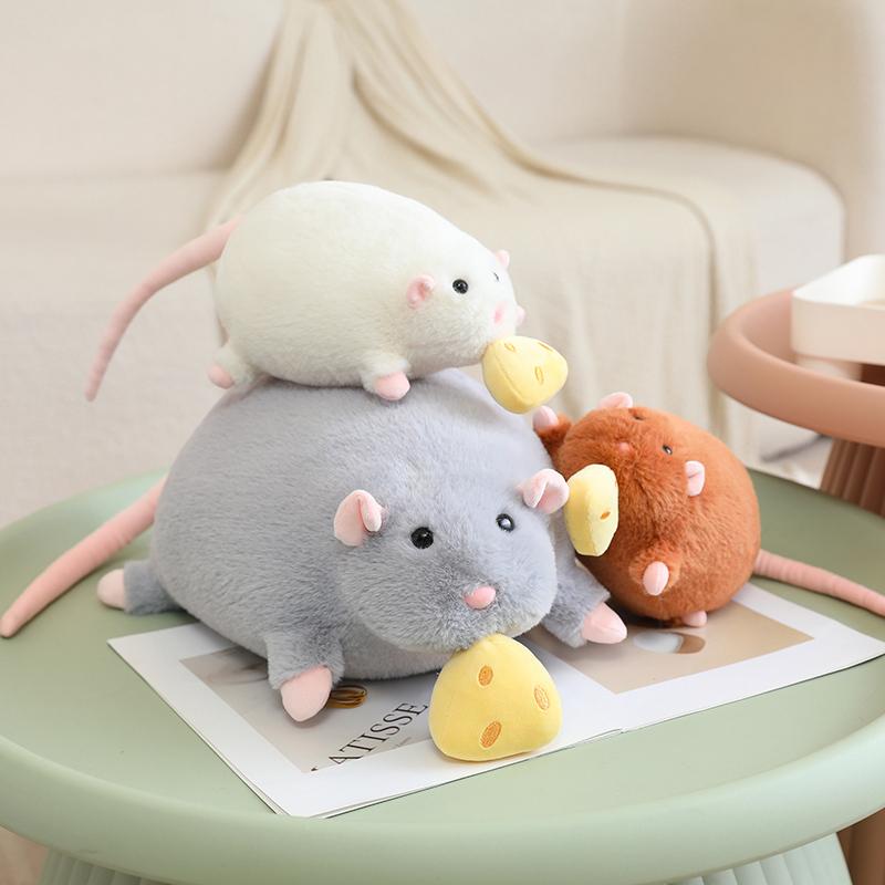 Pull String Cheese Rat Soft Stuffed Plush Toys Big Mouse Dolls Throw Pillow Cute Rats Stuffed Plushies Gifts For Girls Boys Kids
