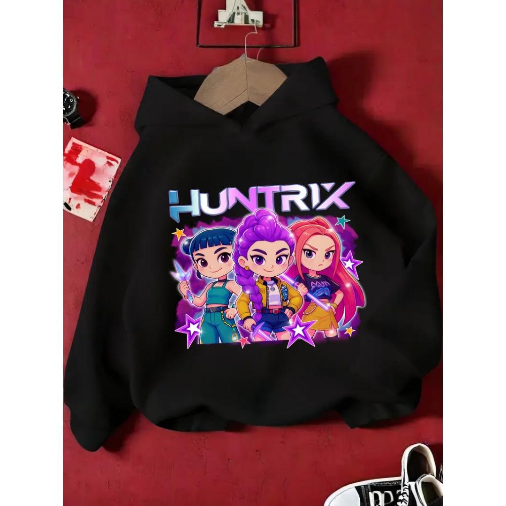 KPop Dämonenjägerin Rumi Niedlicher Cartoon Mädchen Hoodie Warm Kinder Welle Mode Lässiges Oberteil Pullover für Mädchen