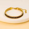 Stainless Steel Colored Zircon Bracelet, Light Luxury Elegant Bangle, Niche Personalized Tennis Chain Jewelry