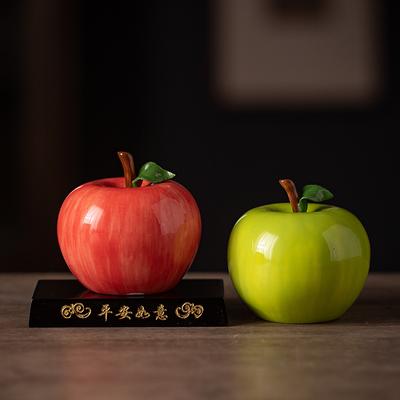 Ceramics Simulated Apple Decorative Miniature Model Ping An Ruyi Home, Room, Office, Car Table Decoration and Accessories