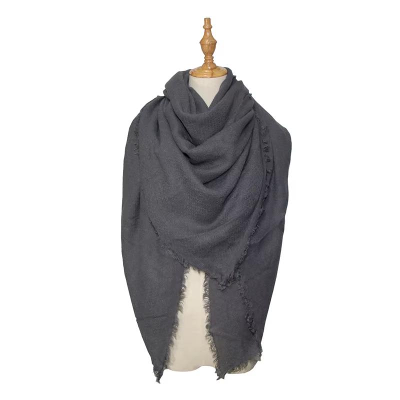 Sciarpa Quadrata Morbida da Donna 140cm Tinta Unita Invernale Caldo Scialle Hijab Coperta Avvolgente Pashmina Fazzoletto da Collo Écharpe Bufanda Sciarpe