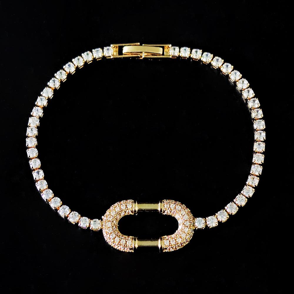 

Элегантный цирконовый браслет высокого класса для банкетов s8424 золотой