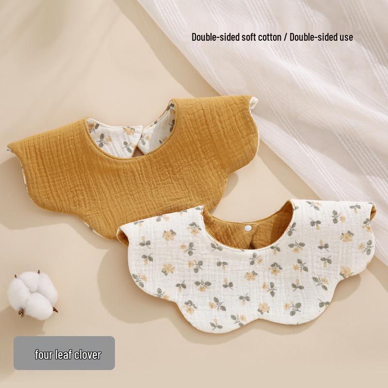 Bavoir pour bébé double face rotatif à 360°, Gaze de coton, Toutes saisons, Absorbant, Qualité Classe A