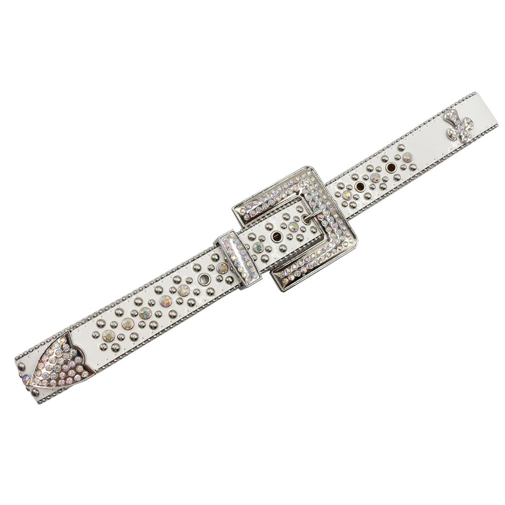 Cross Rhinestone Belt European and American Feng Shui Rhinestone Leather Belt Women's Handmade Diamond Inlay Decorative Flash Diamond