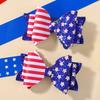 2pcs Independence Day Hair Bows Clips for Kid Girls Glitter Star Barrettes Hairpin Party Headwear Children Hair Accessories