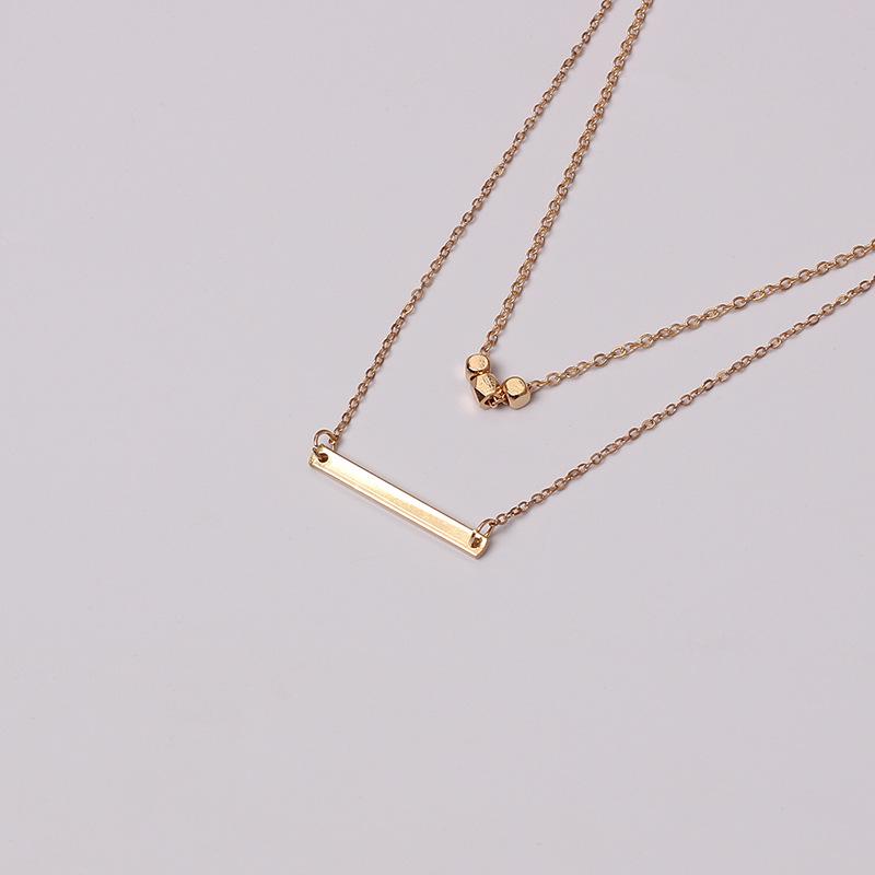 Minimal Natural Multi Pendant Necklace, Trendy Metal Clavicle Chain