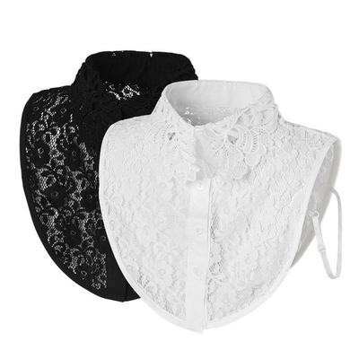 Clothes Accessory Detachable Fake Collar Lace White Black False Collar Adjustable Neckline Women Girls
