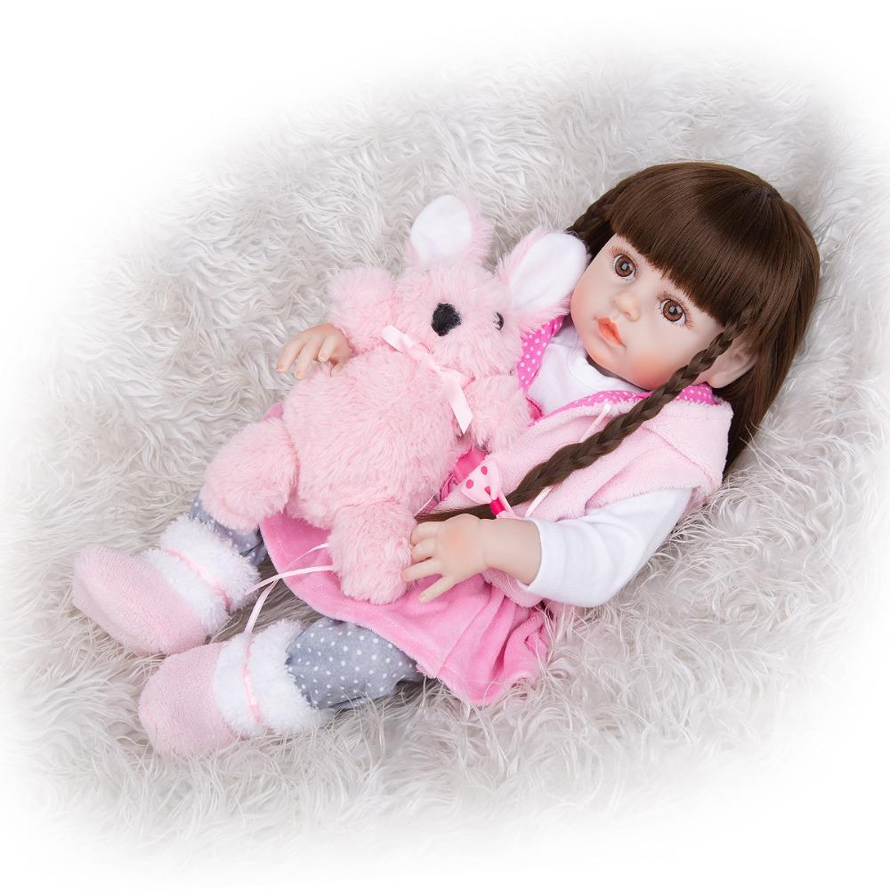 48CM Baby Hela Kroppen Mjuk Silikon Reborn Leksak Flickor Sovande Sällskapsdocka Livslik Småbarn Realistisk Beröring Högkvalitativa Gåvor