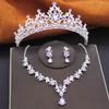 Gorgeous Bridal Jewelry Sets Women Tiara Crown and Earring Necklace Set Princess Girls Wedding Dress Costume Accessories