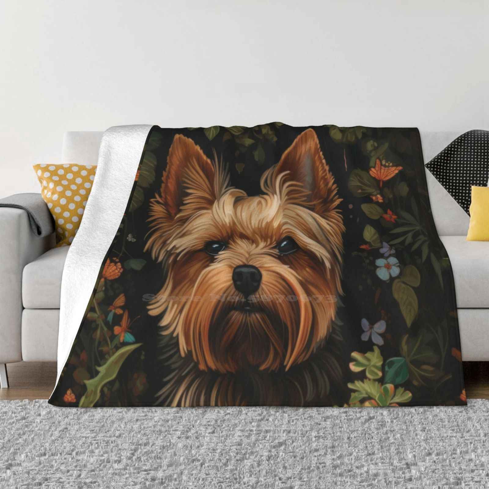 

Cute Yorkshire Terrier With Flowers | Yorkie Fashion Soft Warm Flannel Blanket Cute Yorkshire Terrier Yorkie Lover Yorkie Mom 30x40in