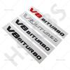 3D ABS V8 BITURBO Emblem Logo Door Side Fender Badge For Mercedes Benz 2014-2016 C63 G63 W222 W223 W213 W212 W205 W204 W205 E63 BB1