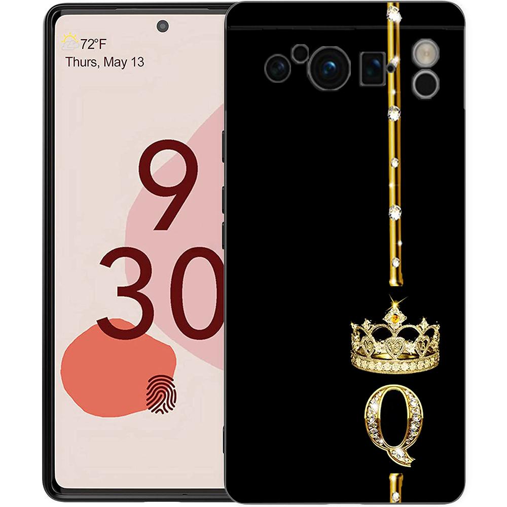 

Чехол для телефона Google Pixel 8 A 7 6 Pro 6A 5G черный мягкий противоударный чехол TPU Shell Coque Diamond Crown Letter Letters Pixel 6