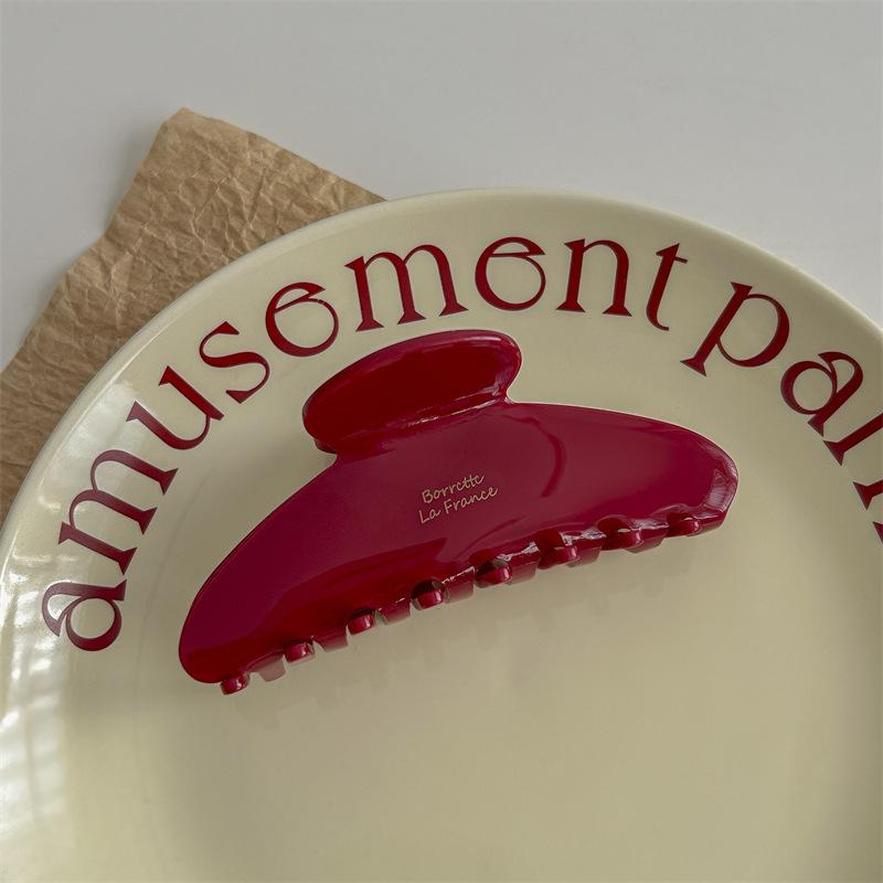 Korean Women Large Red Bright Color Acetate Hair Claws Barrettes Hairpins Ponytail Hair Clips Girls Hair Accessories Shark Clip