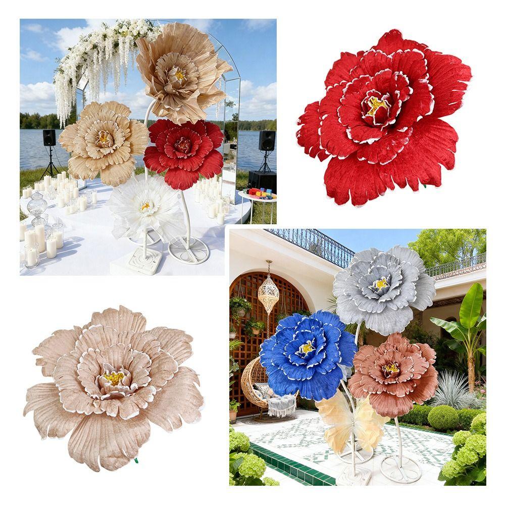 30cm Simulation Peony Large Scale Base Flower Foam Velvet Flower Large Floor Standing Flower Head Life Size Flower Home Decor