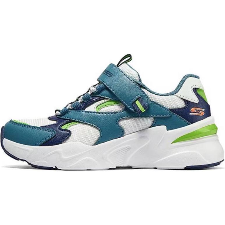 Skechers Kids Boys Fashion Versatile Durable Low-Top Casual Shoes Kids sneaker White Green 405269L-MLT 35
