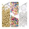 3000 Pieces Seed Beads 3 Color Set 2mm 12/0 Glass Beads Metal Color Gold Silver Metal Multi Hole 0.8mm Small Round Beads Accessories Parts Bead Rings