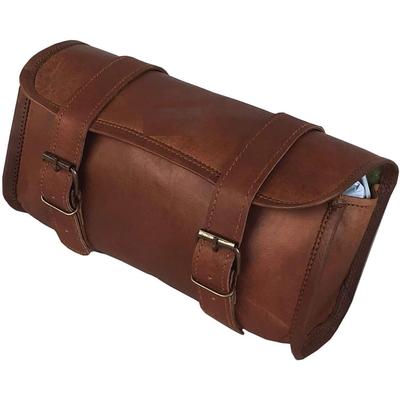 New MOTORCYCLE FRONT TOOL BAG MOTORBIKE LETAHER TOOL ROLL SADDLE BAG FOR HARLEY