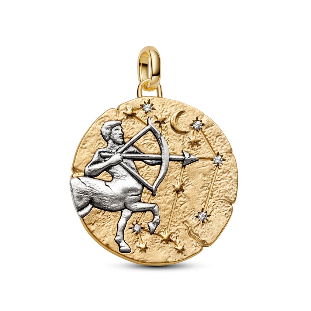 New Arrival 12 Constellation Dangle Charm Two Tone Gold Silver Pendant DIY Bracelet Bead Jewelry Gift For Women