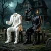 3D Printed Magician Statue Home Decoration Sitting Man Figurine  Bookshelf Decor