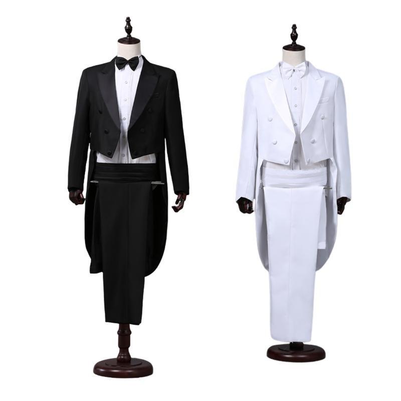 Men's Fit Suit Choral Suit Suit Stage Performance Jacket + Pants 2 Piece Set