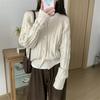 Women's Soft Faux Mink Fur Knit Cardigan - Autumn/Winter Loose Fit, Short, Age-Reducing, Long Sleeve Top