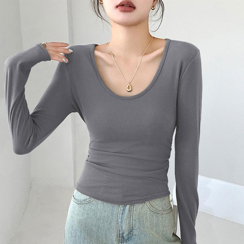 2025 Women's High-End Slimming Long Sleeve Base Layer Top - Winter Korean Design