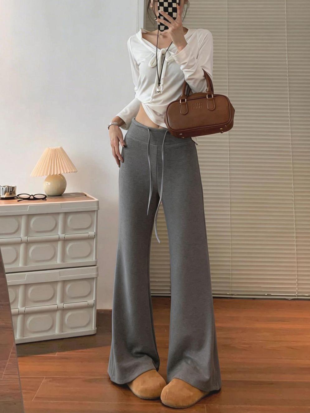 Spring Maternity High-Waisted Tummy Support Flare Pants - Slimming, Loose, Elegant, Straight Leg with High Elasticity XL