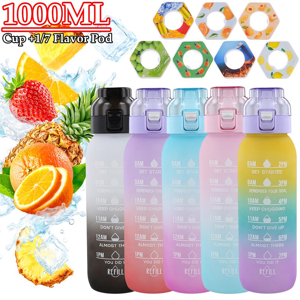 1000ml Fragrant Water Bottle with 1/7 Pods Air Scent Up Drinking Cup Fragrance Flavored Water Bottle For Sports Water Cup