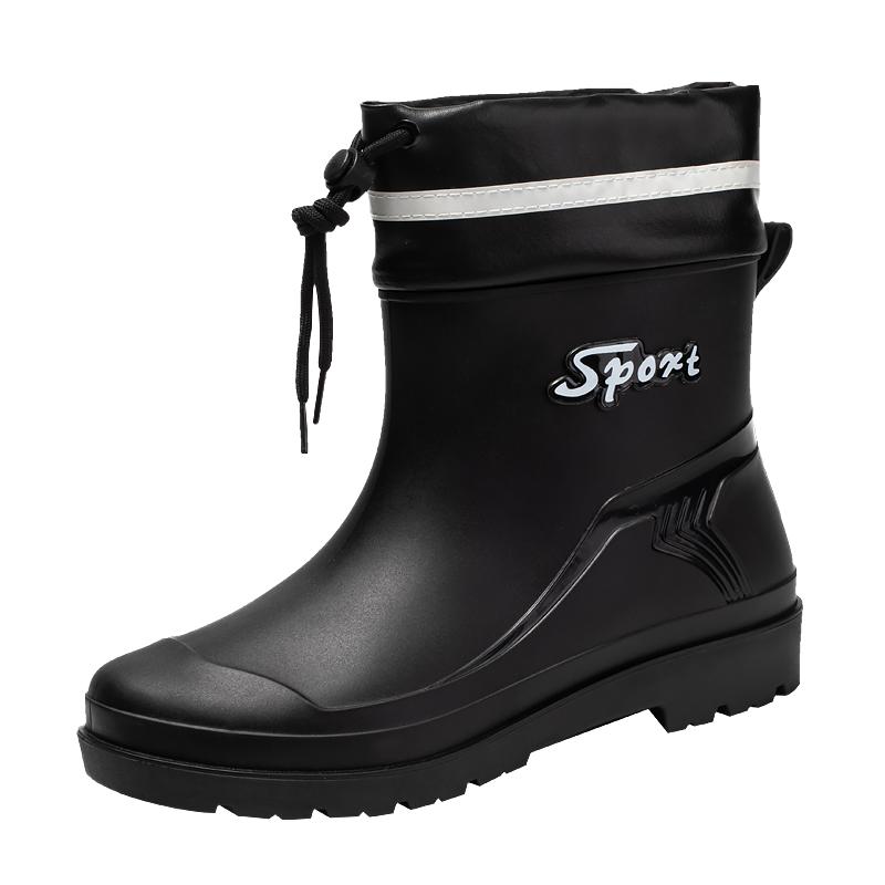 Men's Rain Outdoor Boots High Tops Hiking Young Men Fishing Shoes Non-slip Chef Work Ankle Boot Mens Waterproof Boot Four Season