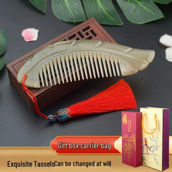 Hemei Natural Horn Comb for Ladies - Scalp Massage & Pointed Tail Design