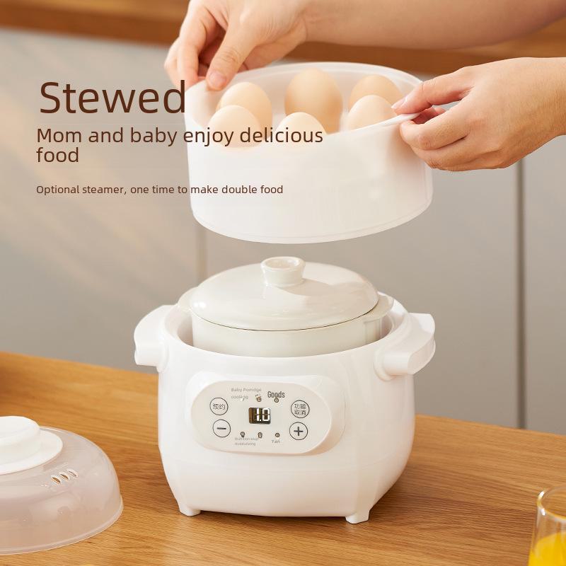 Smart Ceramic Electric Stew Pot: Waterproof, Automatic, Compact for Cooking Porridge & Soup - Ideal Household Gift