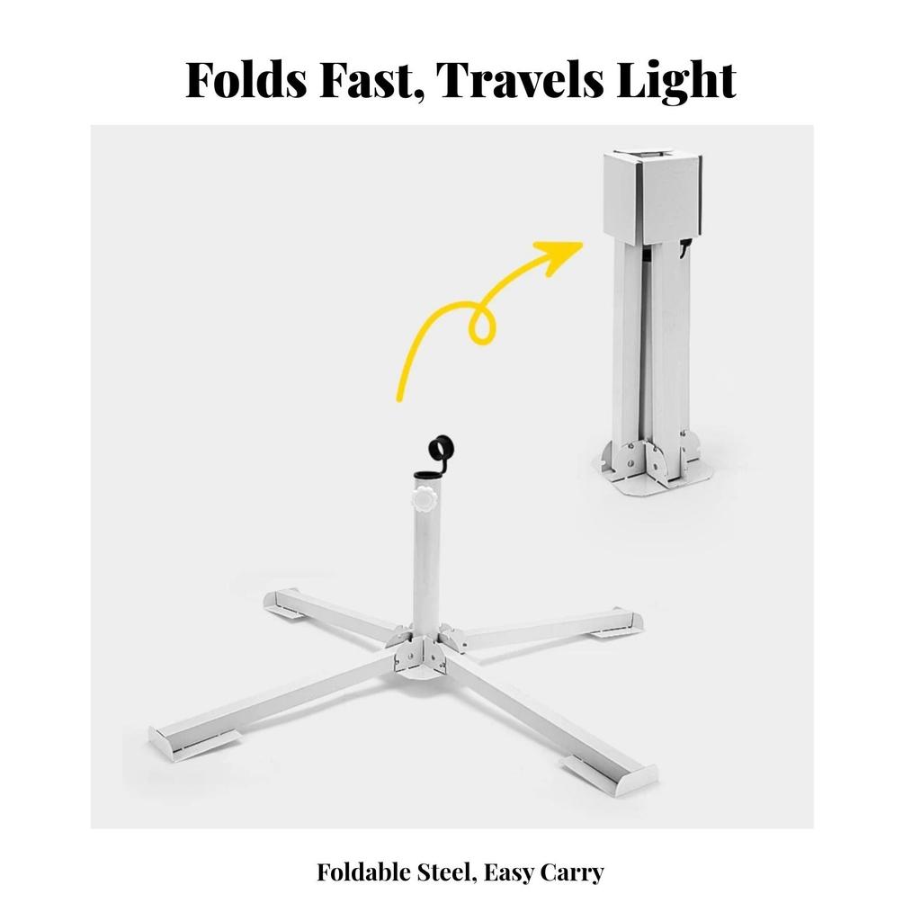 Space-Saving Collapsible Umbrella Stand Sturdy Foldable Base Heavy-Duty