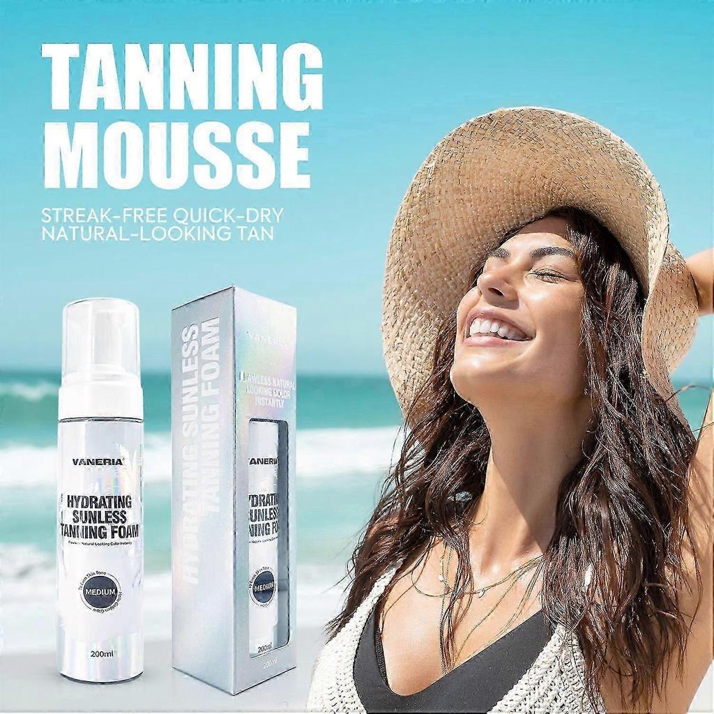 Self-Tanning Foam, Self-Tanning Spray With Glove, Natural Fast Tanning for Face and Body, Self-Tanning for a Rich, Long Lasting Tan, Intense Hydration