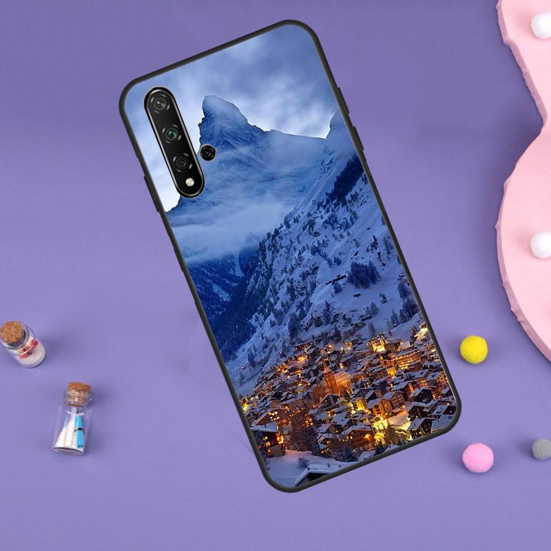 Zermatt Matterhorn Schweizer Berg Hülle Für Huawei P30 P20 P40 Lite Nova 5T 11i 8i 3i 9 10 SE 11 Pro Y90 Y70 Y61 Y60 Y91 Hülle