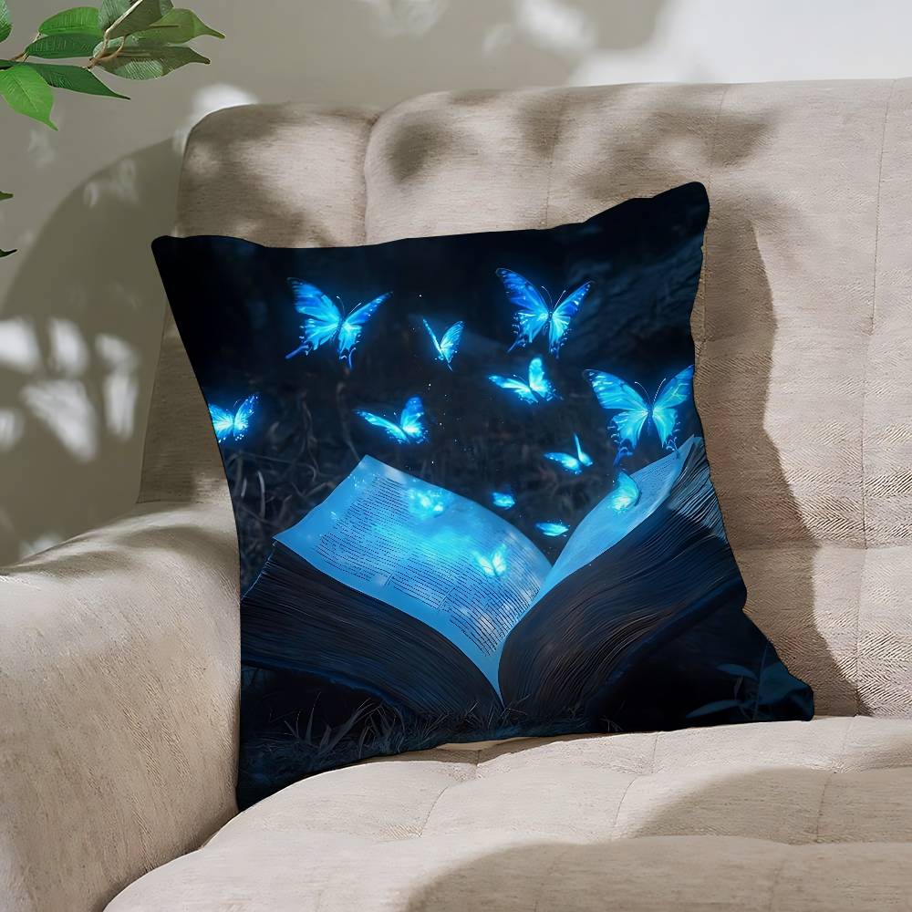 Quiet And Ethereal Blue Customizable Square Pillowcases Stylish And Soft Perfect For Beds Cars And Sofas