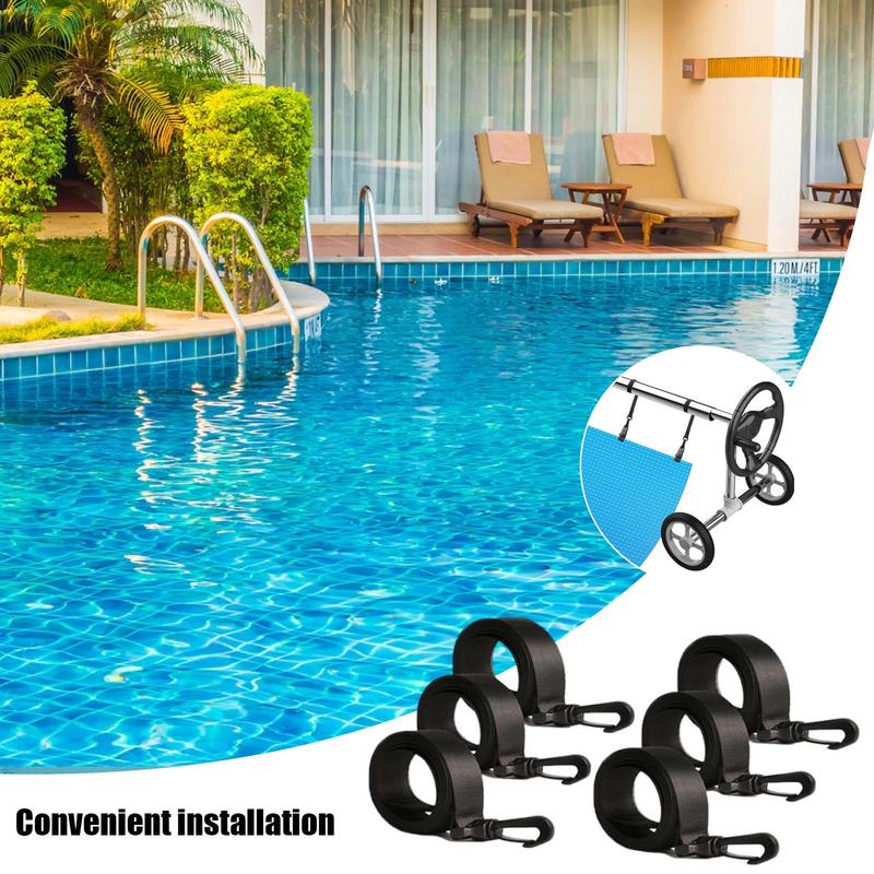 Pool Solar Cover Reel Strap Solar Cover Reel Fastening Set Strong Grip Ground Swimming Blanket Straps Fastener For Adults