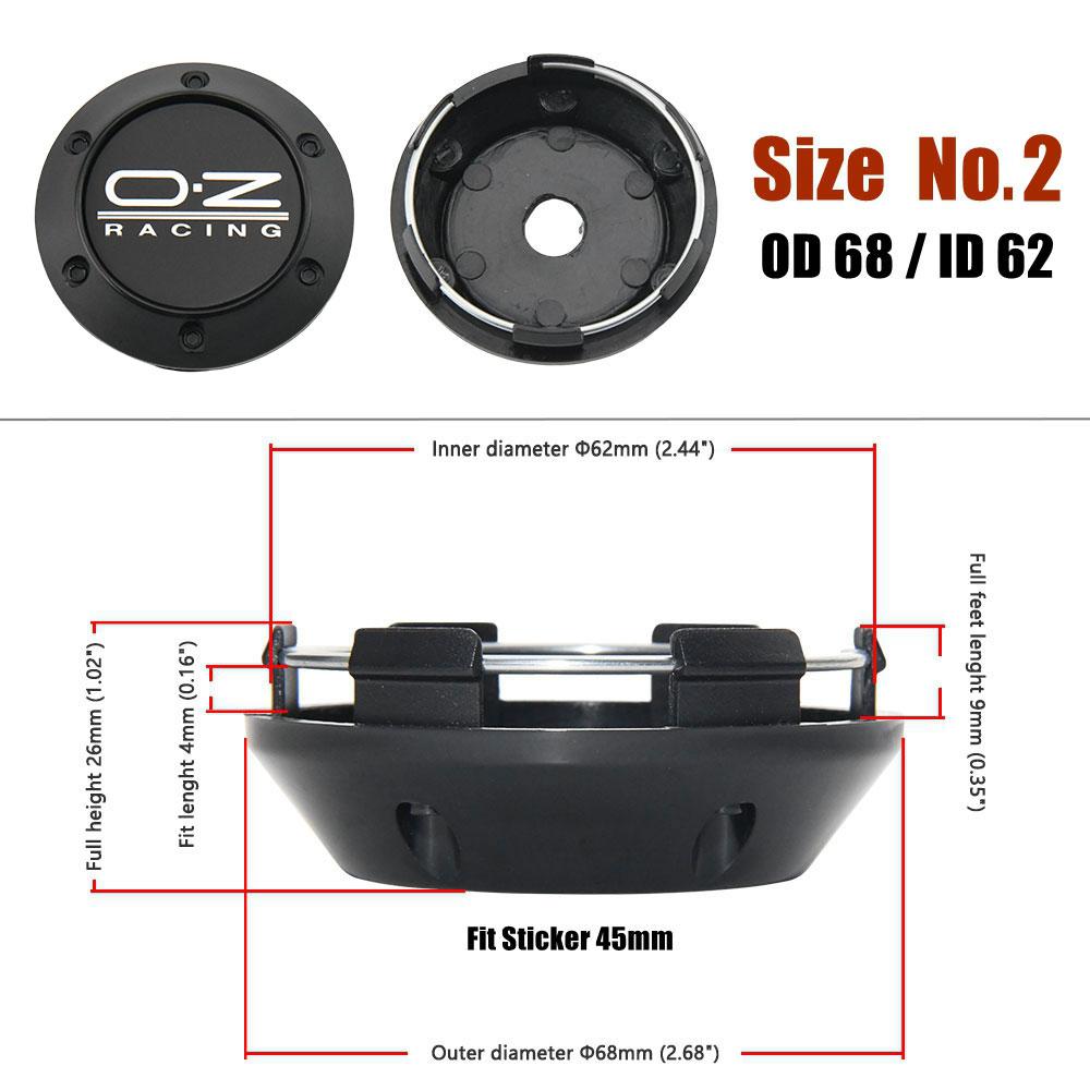 1 sada/4 ks 64MM Krytka pro ráfky OZ Znak 68MM Středová krytka kola Sportovní auto Logo Kryt kola Pokličky kol 4wrd6